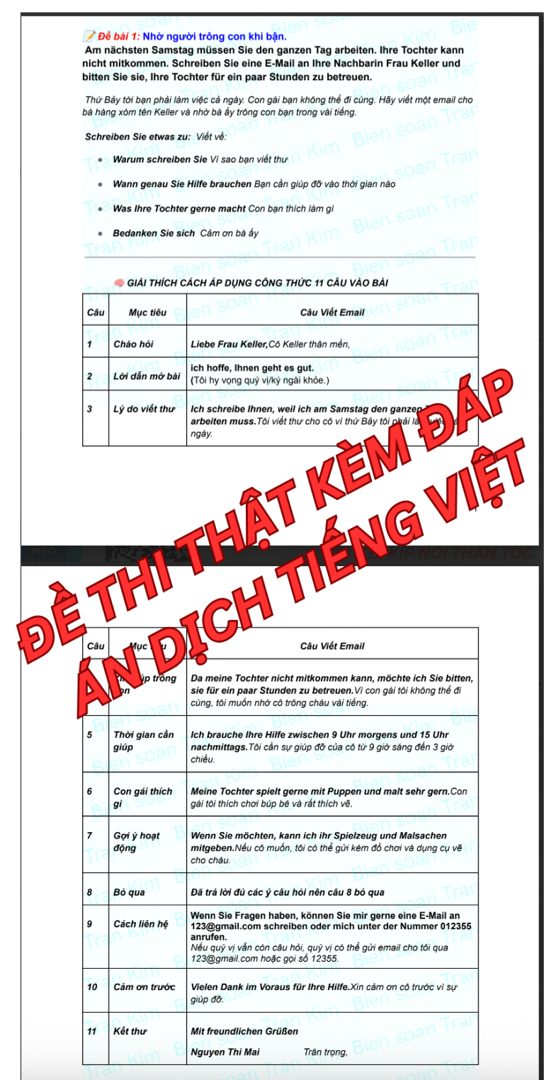 ĐỀ THI THẬT KÈM ĐÁP ÁN SONG NGỮ